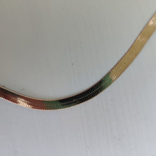 Minimalist V-Shaped Necklace Like New, 18K Gold Plated with Herringbone Chain