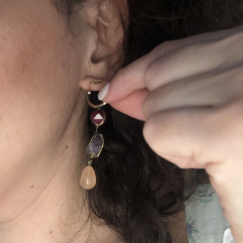 Zara dangling earrings like new with multicolored stones