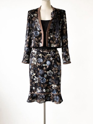 Vintage Σετ Morgan de Toi Floral με Βισκόζη και Βελούδο σαν Καινούργιο