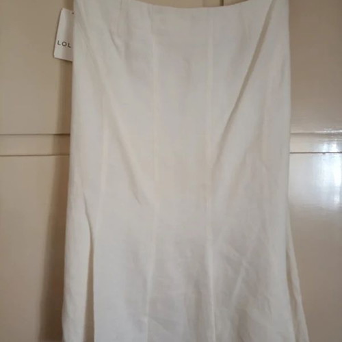Lola white linen skirt evaze size 42 new with tag