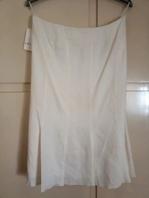 Lola white linen skirt evaze size 42 new with tag