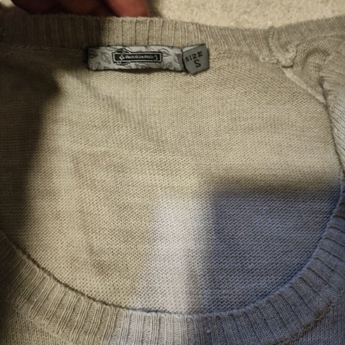 Stradivarius blouse with gold studs on shoulders, size S, used, gray
