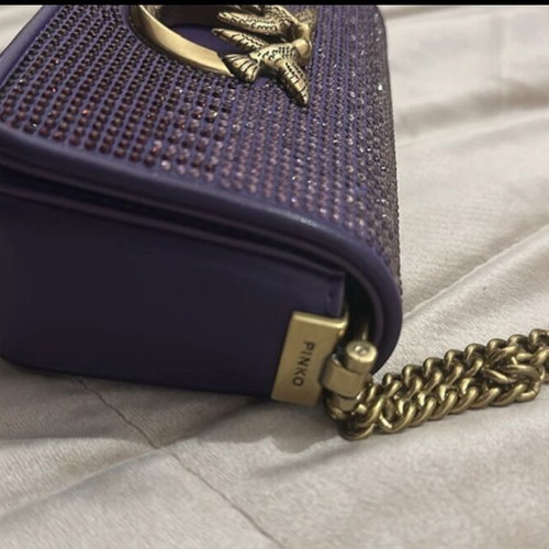 Pinko bag with Swarovski like new, purple