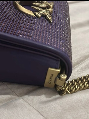 Pinko bag with Swarovski like new, purple