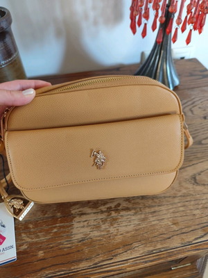 Polo crossbody bag new, beige, 24 cm