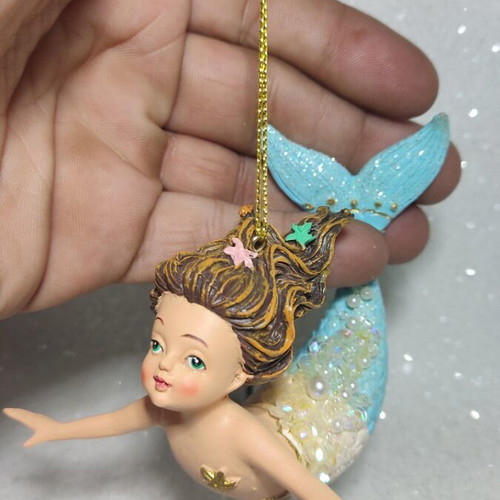 Small mermaid hanging ornament