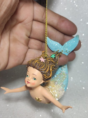 Small mermaid hanging ornament
