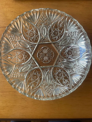 Large vintage crystal fruit bowl used