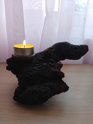 Handmade driftwood candlestick for tealight candle