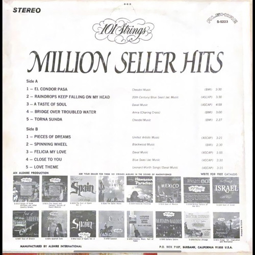 101 Strings More Million Seller Hits LP used, jazz