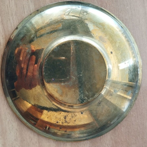 Vintage decorative plate Ilia Lalaounis, silver 925 & brass