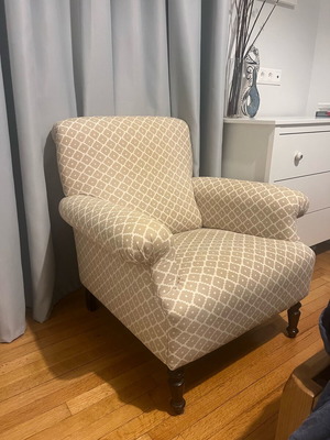 Treci Salotti Taylor armchair like new, cotton fabric, wooden