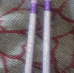 Set of 2 purple pencils with designs
