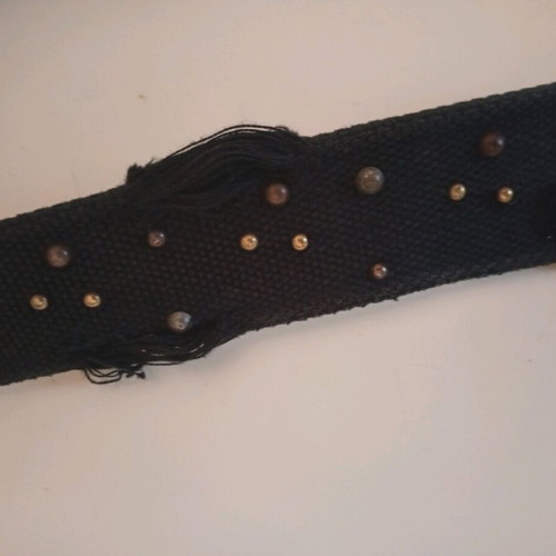 Criminal black used belt strap with studs adjustable size