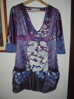 Mini satin dress Japanese style Zara like new, size S-M