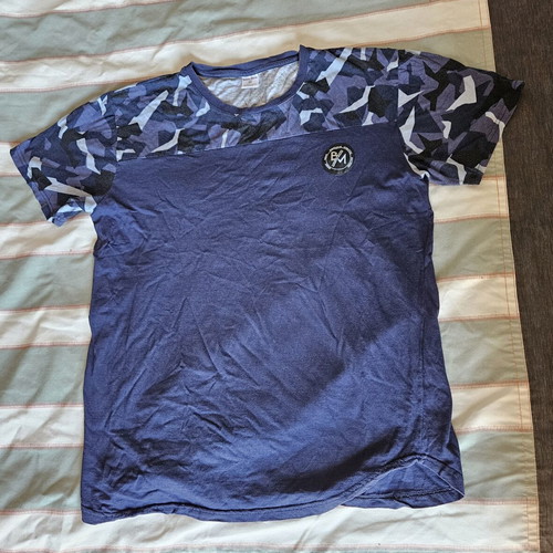 Body Move men's T-shirt XL/XXL, 100% cotton, blue and black