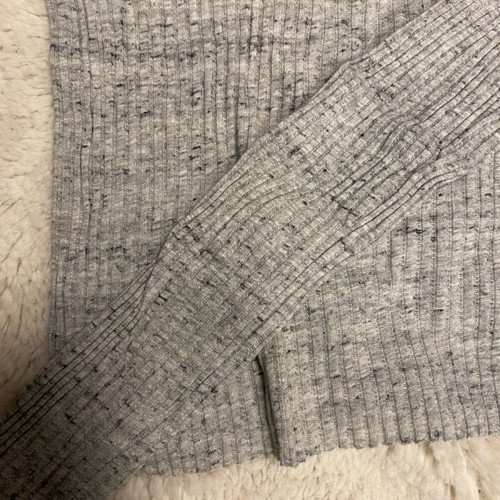 Stradivarius fitted ribbed blouse used, gray, size S