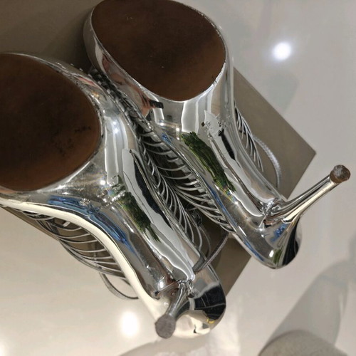 Werner silver evening sandals like new, size 40