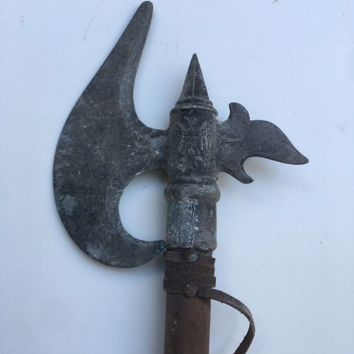 Replica axe used, decorative wooden with metal element 70 cm