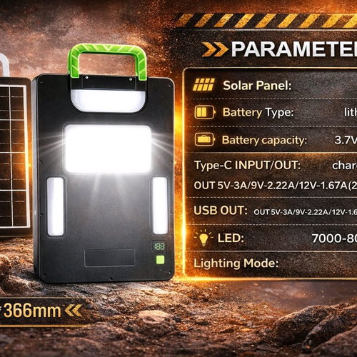 Ηλιακό Power Station 10.000mAh 15W με LED φωτισμό και USB Type-C
