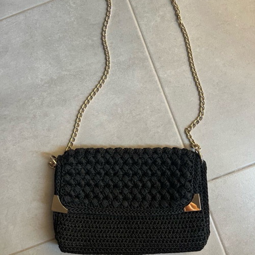 Knitted bag new handmade black
