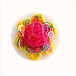 Δαχτυλίδι βάφλα μεσαία με παγωτό καρπούζι και φρούτα με πολυμερικό πηλό