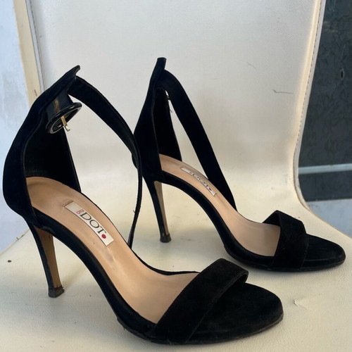 Black suede sandals