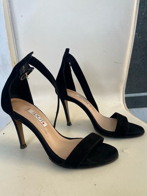 Black suede sandals