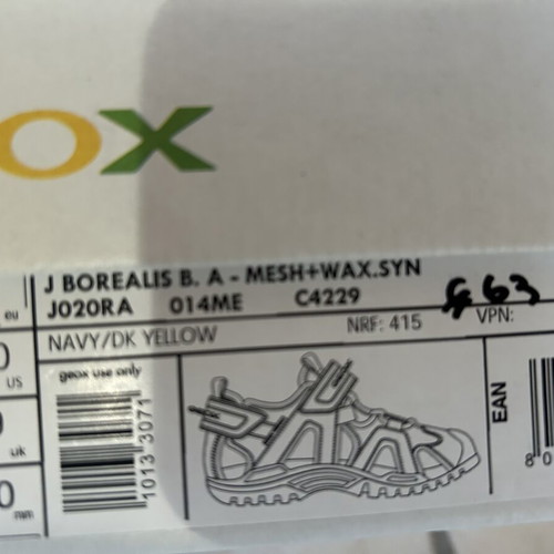Geox children's sandals used, navy blue with yellow details, size 27