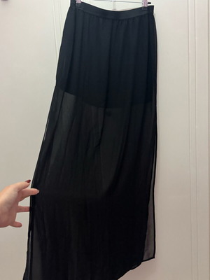 H&M long skirt new, black with transparency and slit