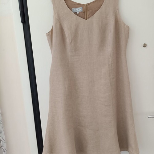 Vunic sleeveless linen dress beige, like new, size XL