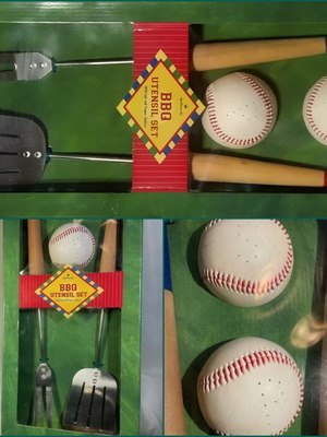 Hallmark baseball-themed BBQ utensil set