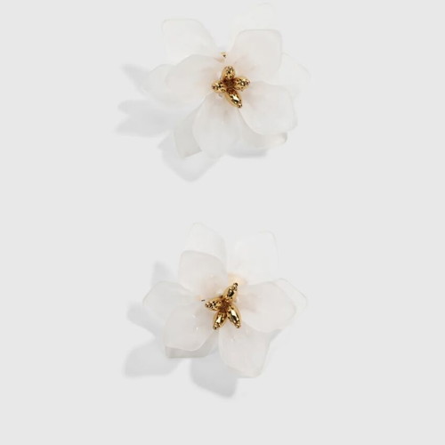 Statement earrings Parfois new, white and gold