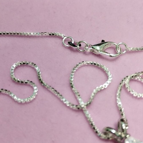 Silver chain 925 with teardrop pendant new