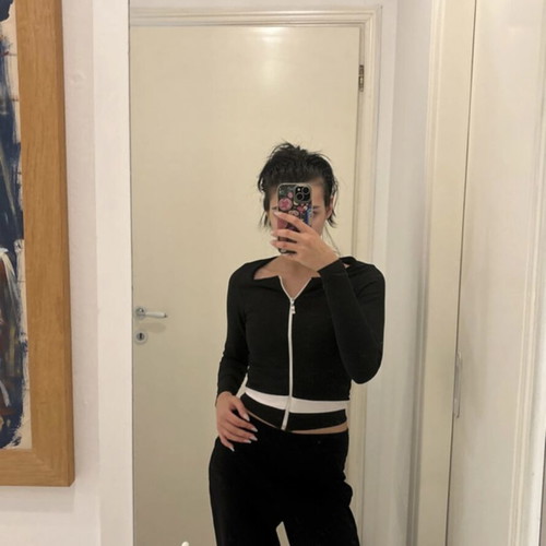 Black Crop Jacket Y2K Blockette Style like new