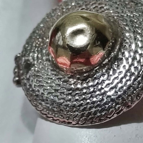 Silver ring 950 like new, sombrero shape, size 16 (56)