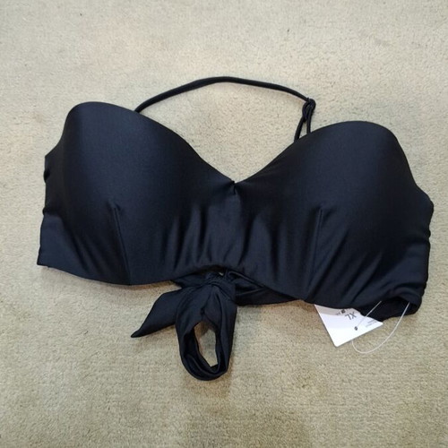 4F Women's Swimwear Top new, adjustable straps, UV protection, black, XL