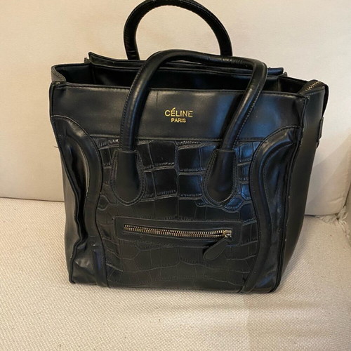 Celine black hand bag used with corner wear