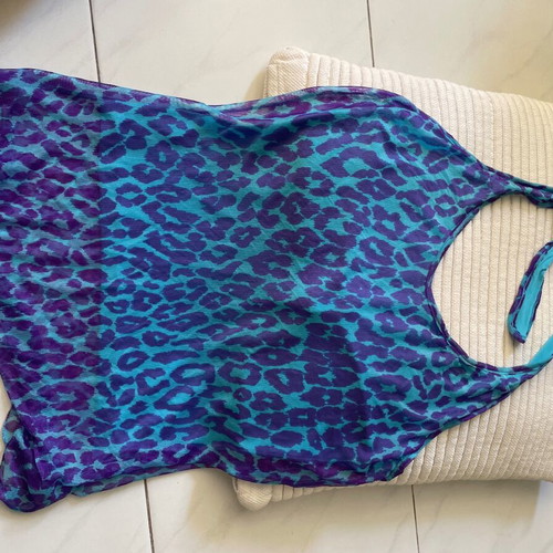 Dolce & Gabbana Mare Vintage Halter Top like new, animal print turquoise and purple