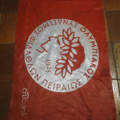 Olympiakos vintage flag 50x70 used, car antenna