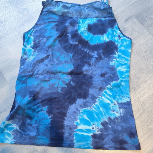 Marc Aurel Tie-Dye T-Shirt with Embroidery New, Cotton and Silk