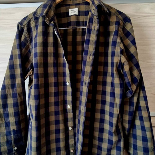 Jack & Jones spring shirt, blue and green, size M