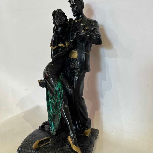 Vintage decorative statue couple dancers Art Deco style 25x11x10