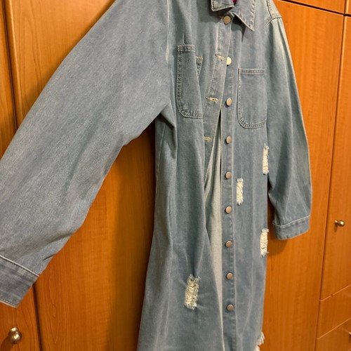 Shein denim long coat blue like new, size XL
