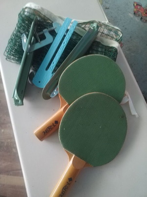 Ping pong rackets used, set without balls