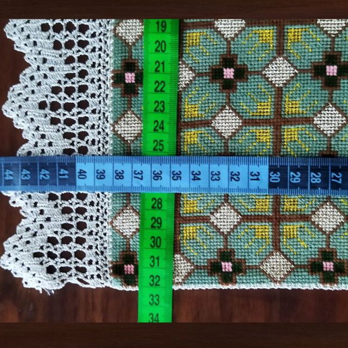 Handmade embroidery set new with crochet lace trim