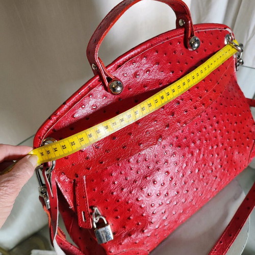 Leather vintage shoulder and handbag red like new Italy