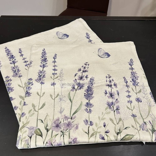 Pillow cases new with zipper floral lavender motif, 2 pcs 45x45 cm
