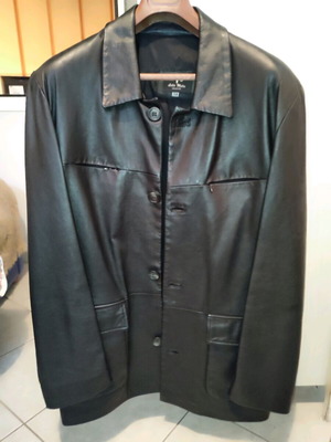 Men's leather jacket new, size 54, black