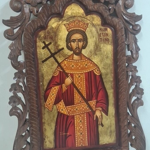 Χειροποίητη αγιογραφία σε σκαλιστό ξύλο καινούργια